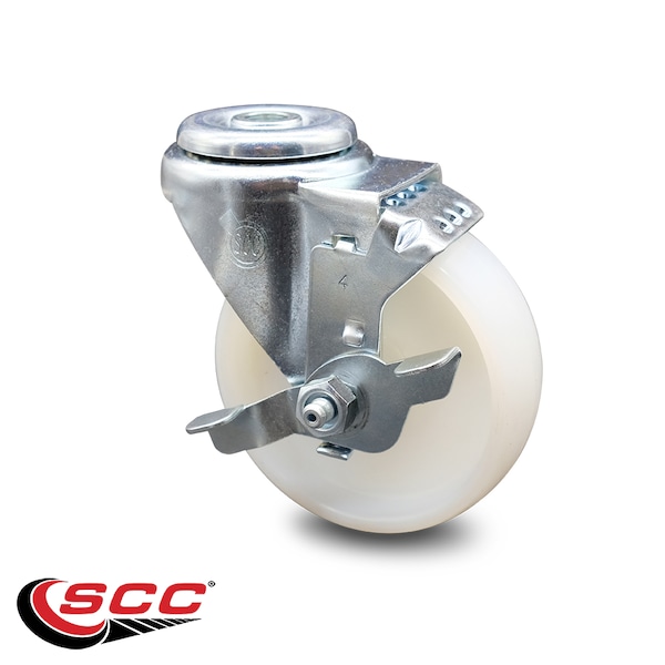 4 Inch Nylon Wheel Swivel Bolt Hole Caster with Brake